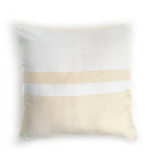 Woven Block Pillow Case - Natural with Natural